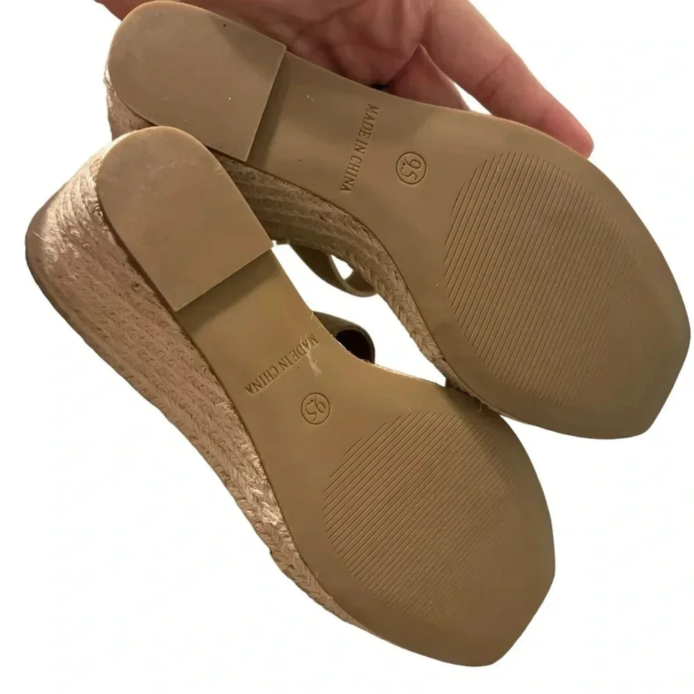 Steve Madden Womens Uri Ankle Strap Espadrilles Wedge Heels‎ size is 9.5